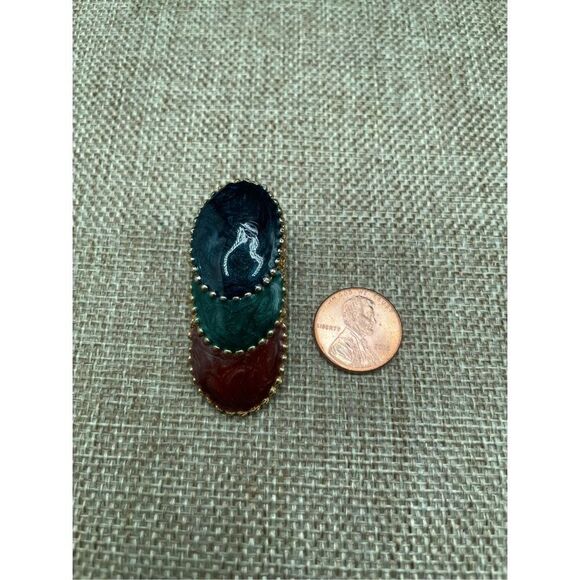 Vintage Abstract Enamel Earrings Not Stamped  Multi Colored - Picture 5 of 7